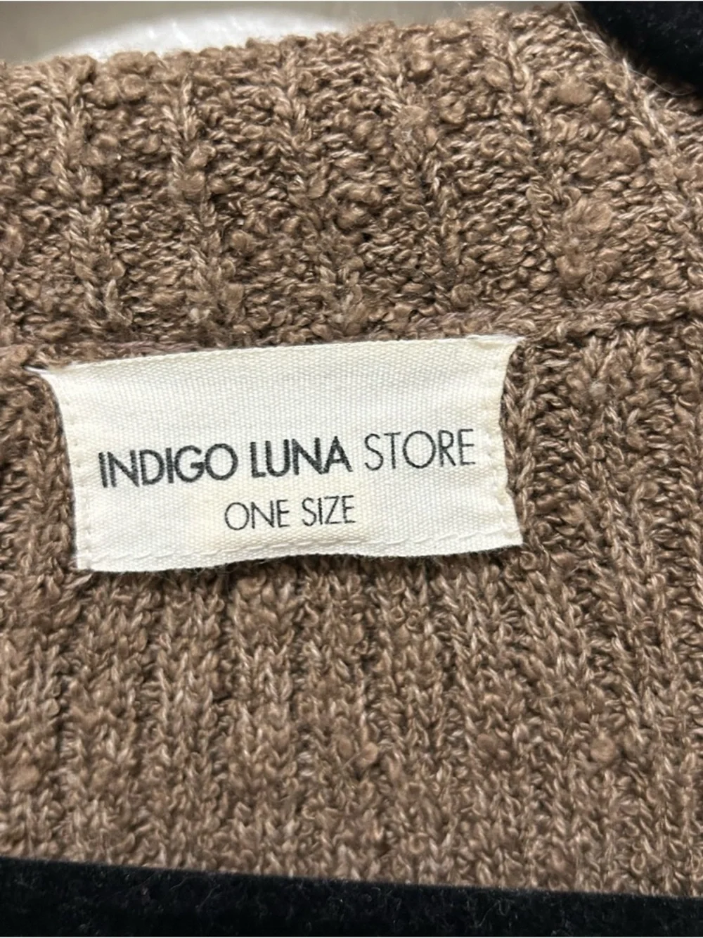Indigo Luna Winterfall Cardigan Clove OS Oversized Rib Knit Sweater Slow Fashion